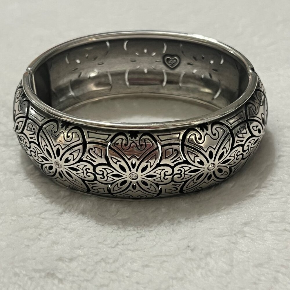 Brighton Boho Style Bangle Floral Hinged Bangle Bracelet - Picture 3 of 4